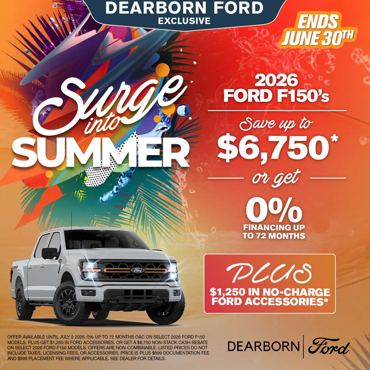 0% for 72 Months on a New 2026 Ford F150 Trucks!