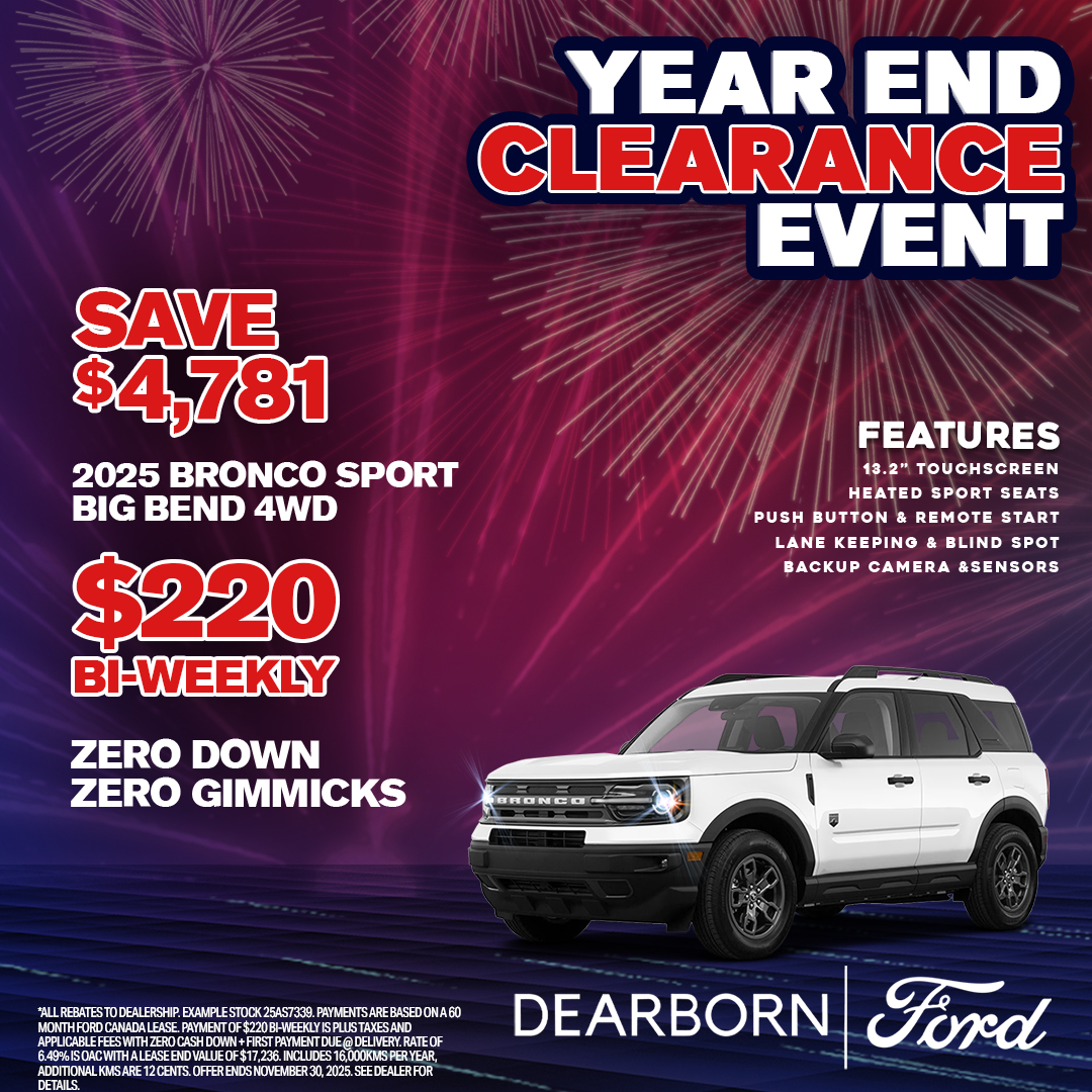 2025 Bronco Sport Big Bend 4WD for Only $220* with ZERO Down!
