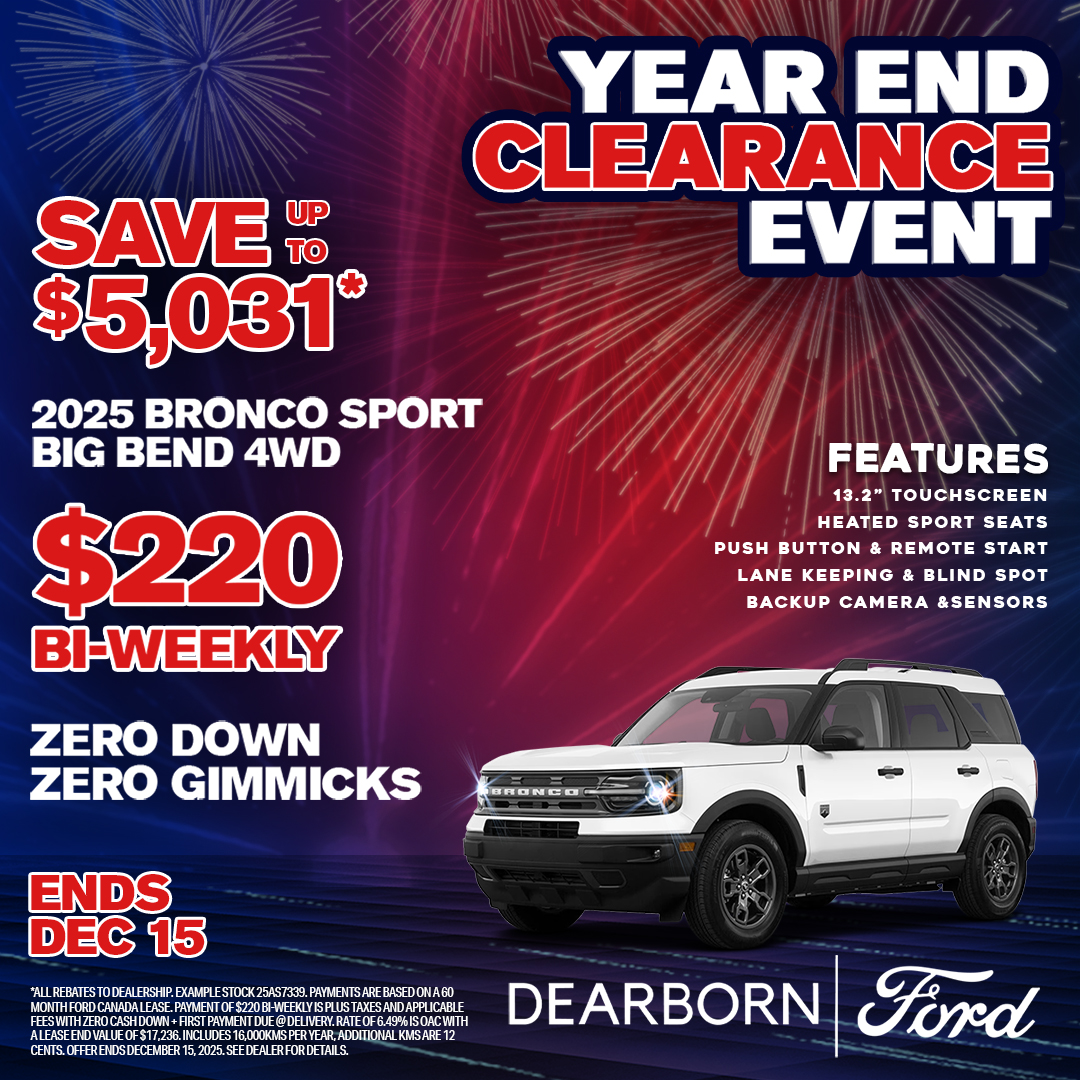 2025 Bronco Sport Big Bend 4WD for Only $220* with ZERO Down!