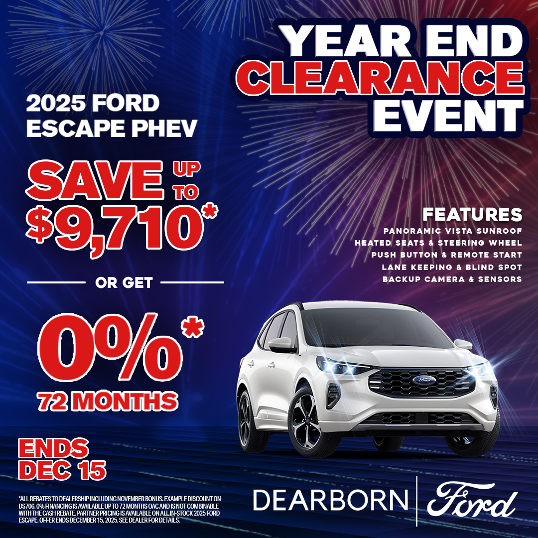 0% for 72 Months on a 2025 Ford Escape PHEV!