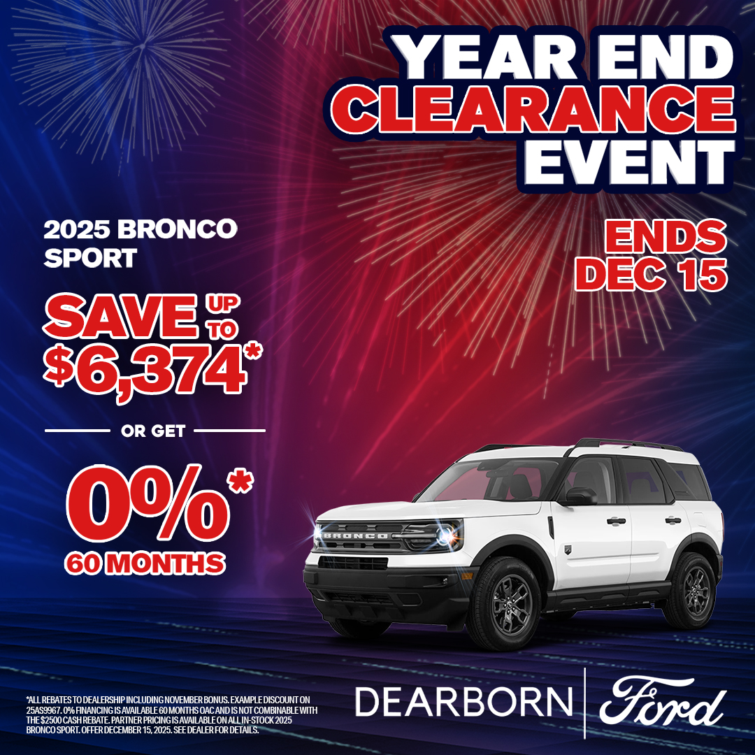 Save up to $6,374* on a 2025 Bronco Sport!
