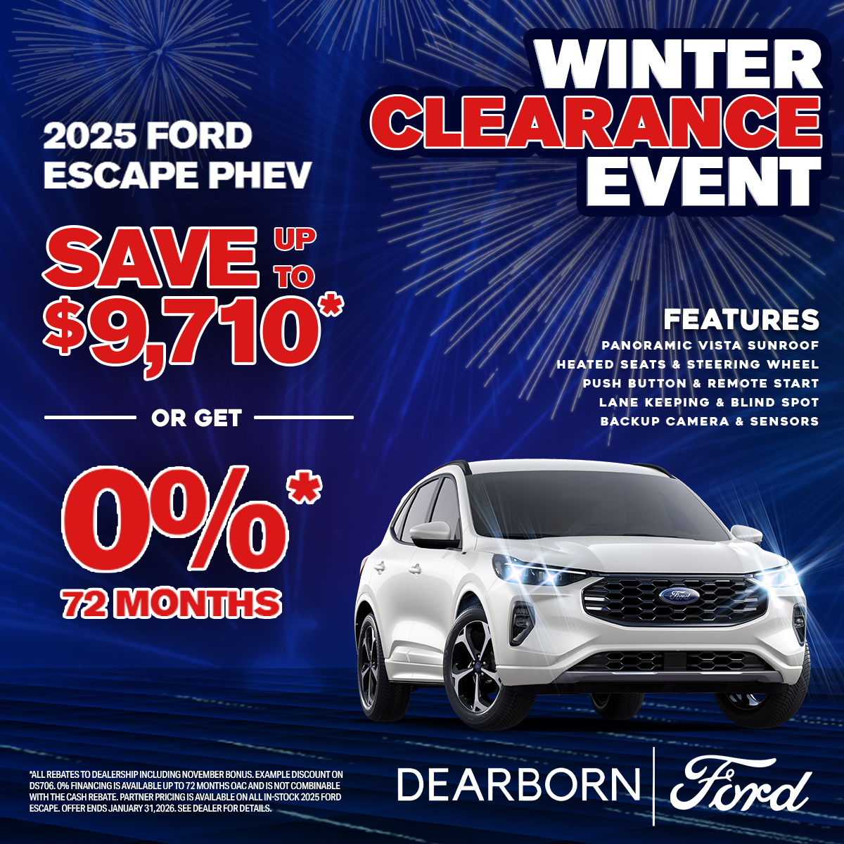 0% for 72 Months on a 2025 Ford Escape PHEV!