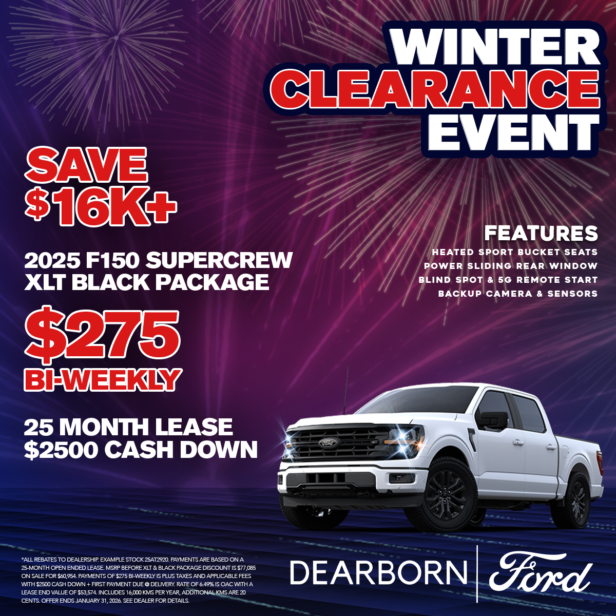 Save over $16,000 on a 2025 Ford F150 Supercrew XLT Black Package!