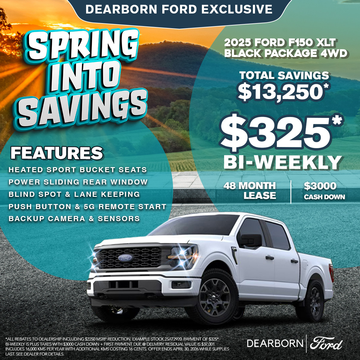 Save $13,250* on a 2025 Ford F150 XLT Black Package!
