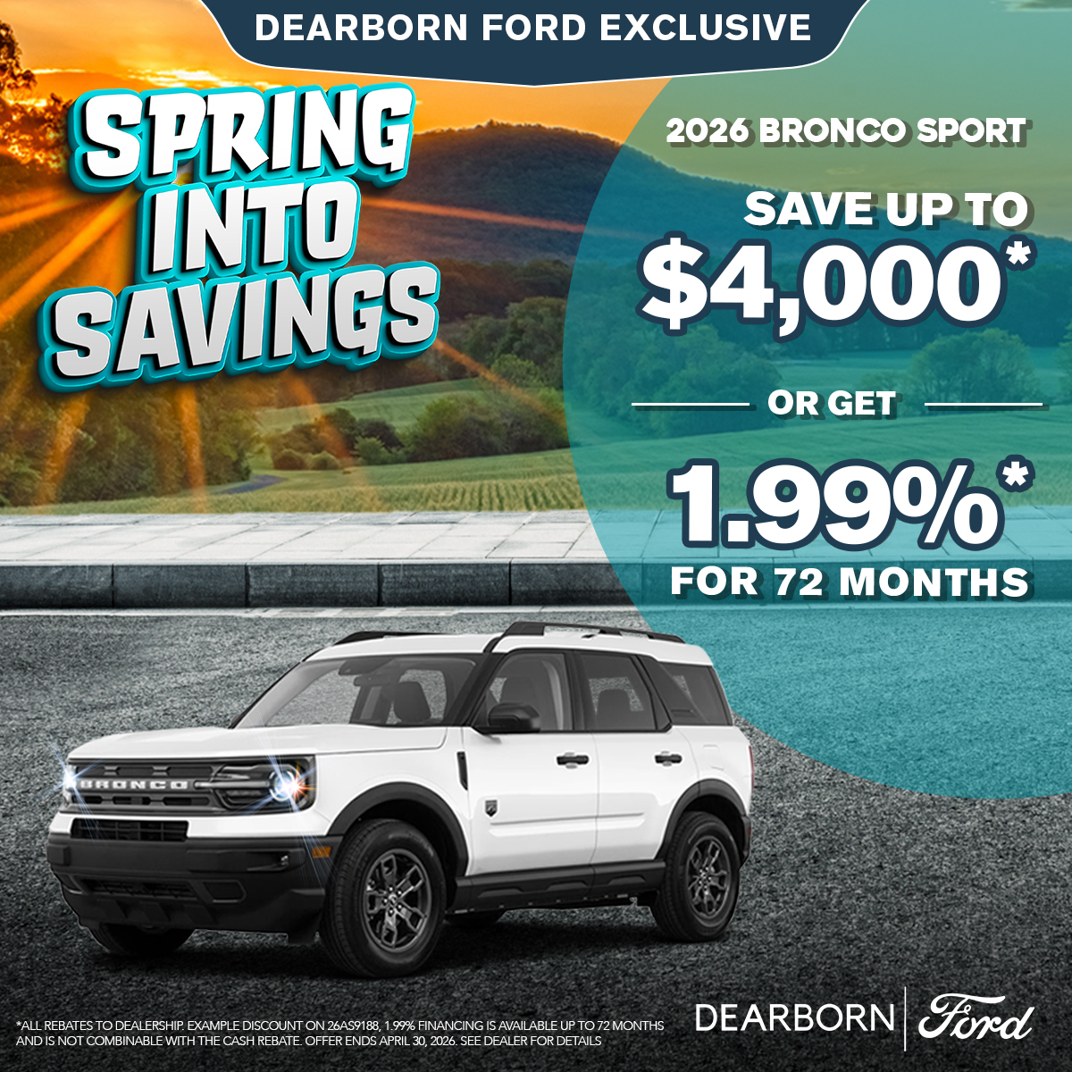 Save up to $4,000* or get 1.99%* for 72 months!