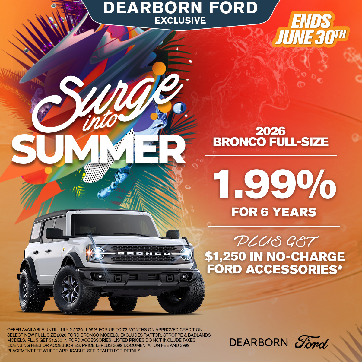 SAVE up to $5,000* on a 2026 Bronco Full Size!