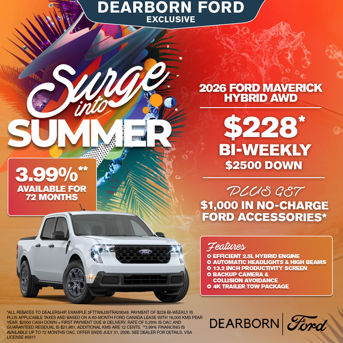 Only $228 Bi-Weekly on a 2026 Ford Maverick Hybrid AWD!